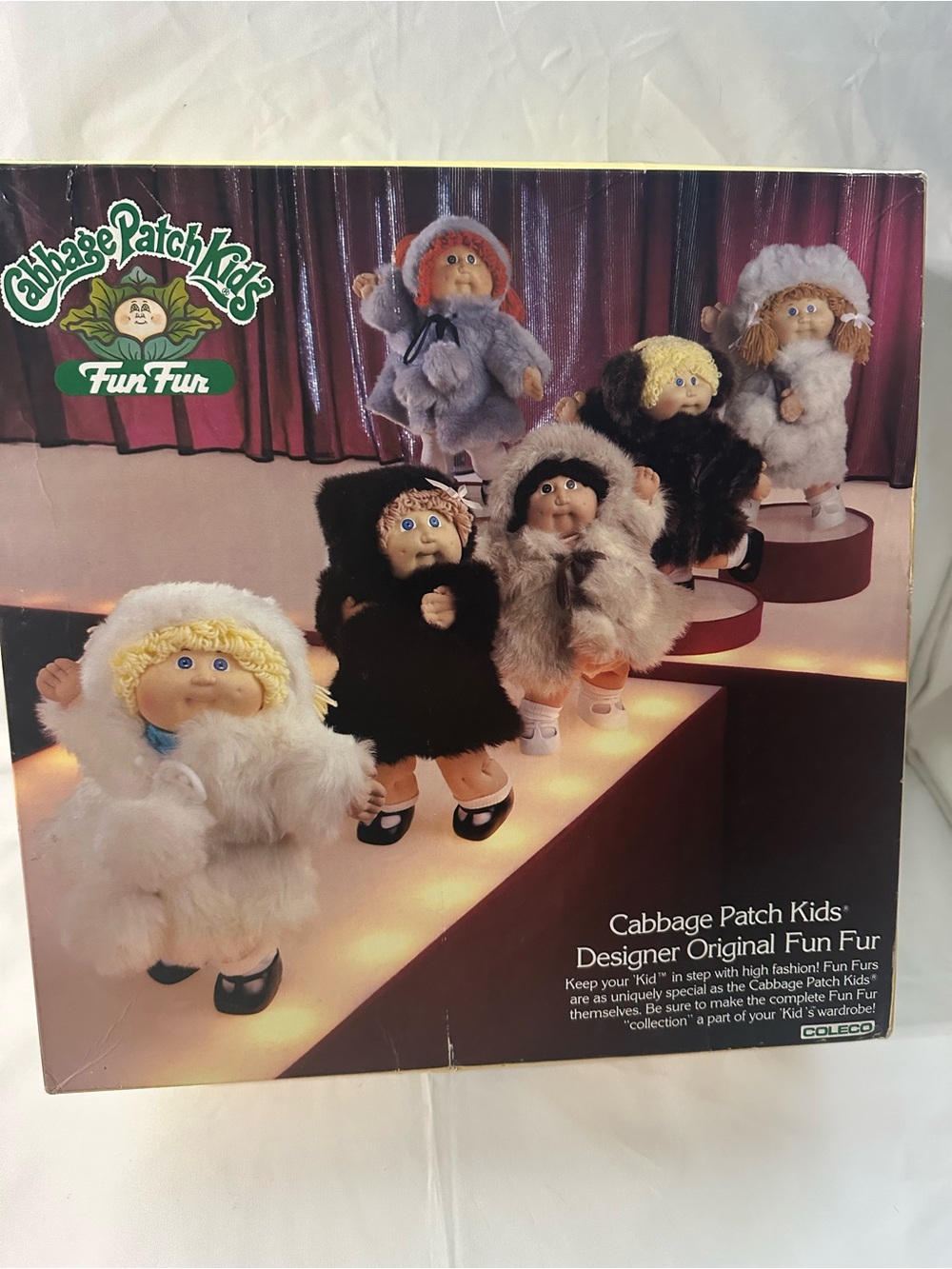 Vintage 1984 Cabbage Patch Kids Fun Fur Designer Collection Coat & Hat Set NRFB